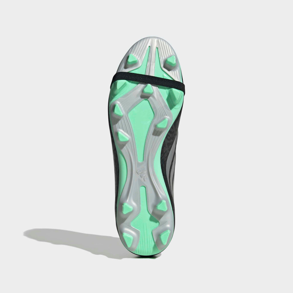 adidas Predator Club Fold-Over Tongue FG/MG Soccer Cleats - Core Black/Silver Metallic/Pulse Mint