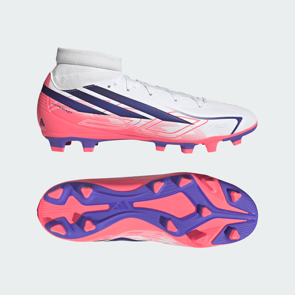 ADIDAS F50 Hyperfast Club Mid Firm Ground / Multi Ground Football Boots - IH7094 by Adidas | Available at Niky's Sports