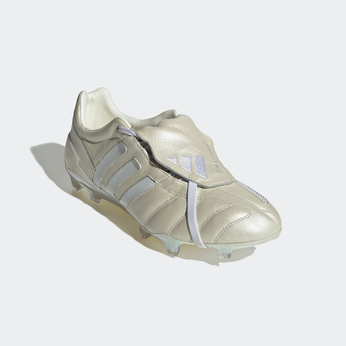 adidas Predator Mania Firm Ground Soccer Cleats - Off White - Front Lateral Top View  a0235dfc-6e36-4803-9cc0-073e77ce3a75