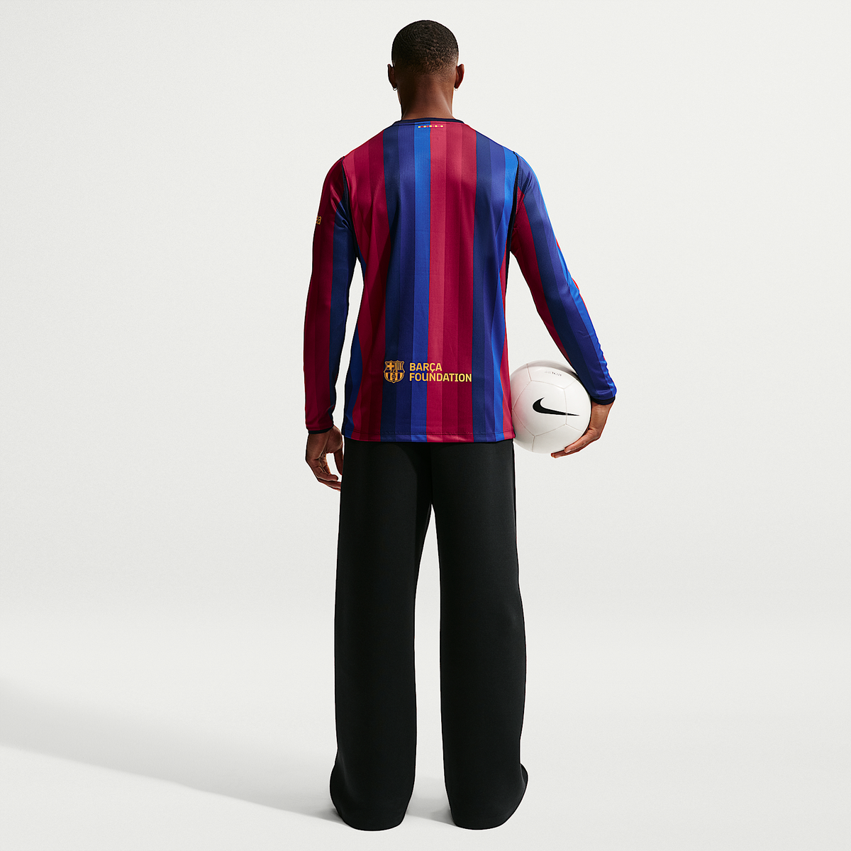 FC Barcelona 2026/27 Stadium Home Men's Nike Dri-FIT Soccer Replica Long-Sleeve Jersey — Deep Garnet and Blue Void, full back — IR0044-683