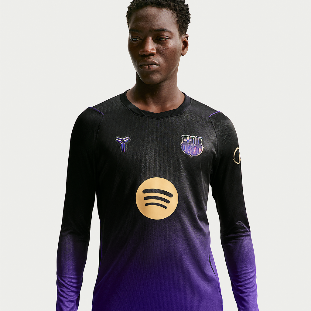 F.C. Barcelona 2026/27 Stadium Away Men's Kobe Dri-FIT Football Long-Sleeve Replica Jersey — Field Purple and black, front — IR0045-505
