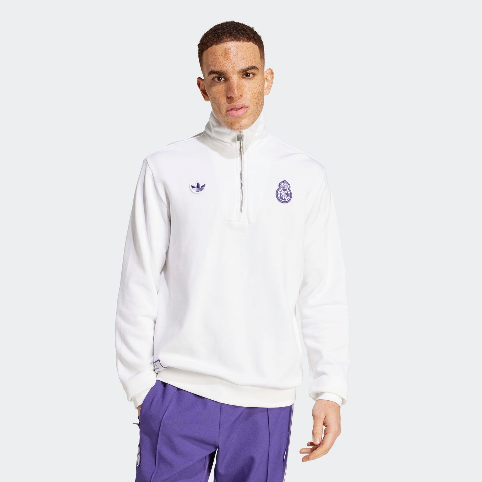 adidas Real Madrid Icon Half Zip Top - JF2574-ADIDAS by adidas | Available at Niky's Sports