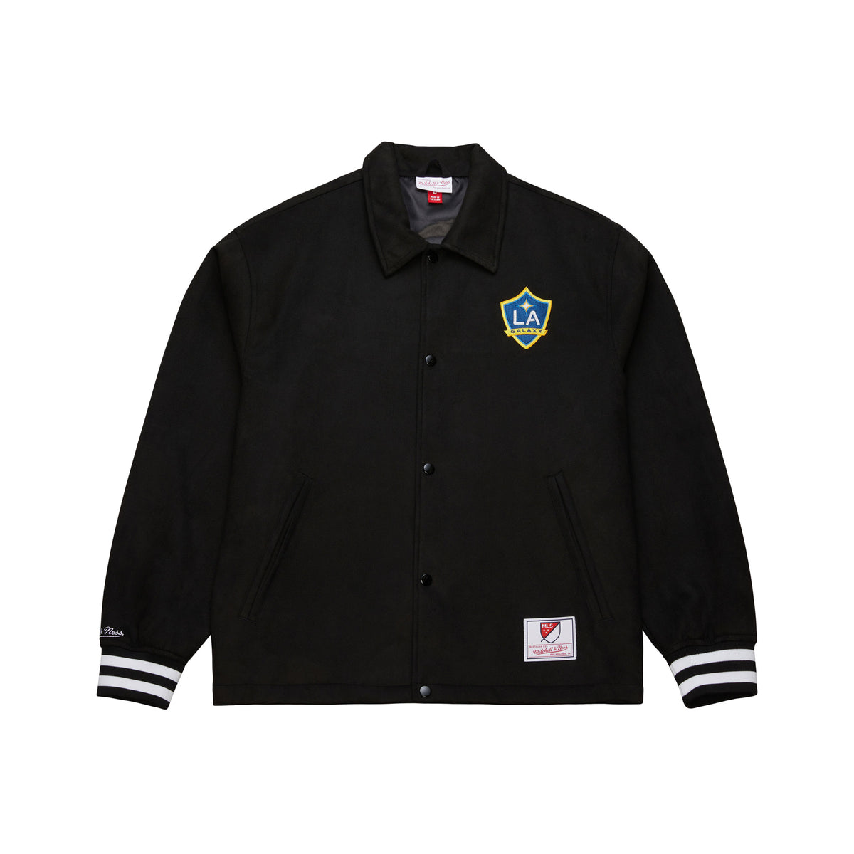 Mitchell and Ness LA Galaxy Varsity Coaches Jacket - JK10088-LAGBLCK-MITCHELL &amp; NESS by Mitchell &amp; Ness | Available at Niky&#39;s Sports