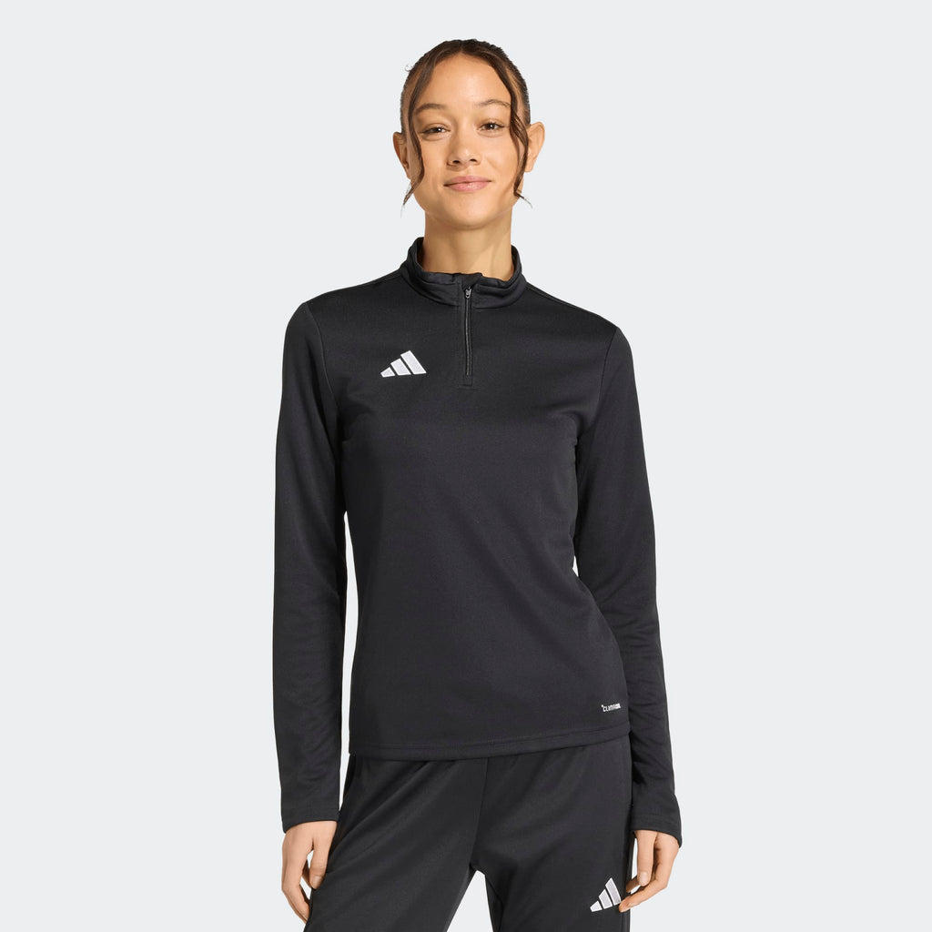 adidas Entrada 26 1/4 Zip Training Top Black - JZ6646 by adidas | Available at Niky's Sports