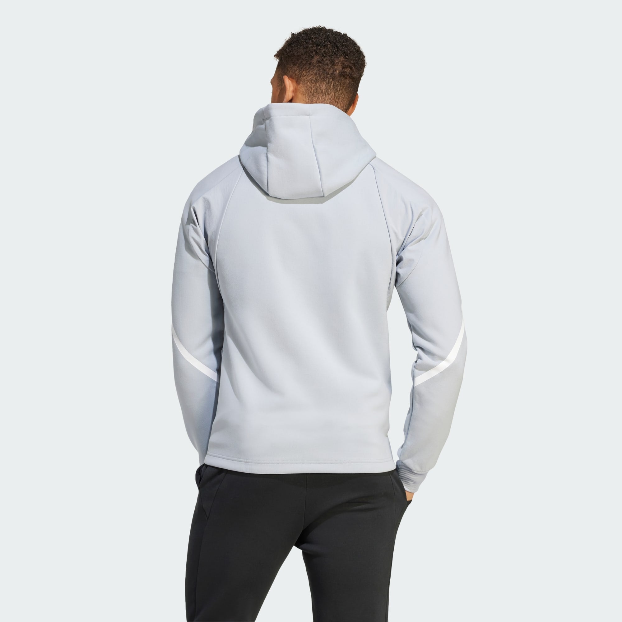 adidas Mens Game Day Full Zip Hoodie - Grey