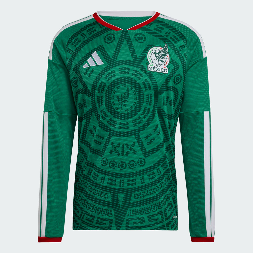 adidas Mexico 26 Home Men's Long Sleeve Replica Jersey