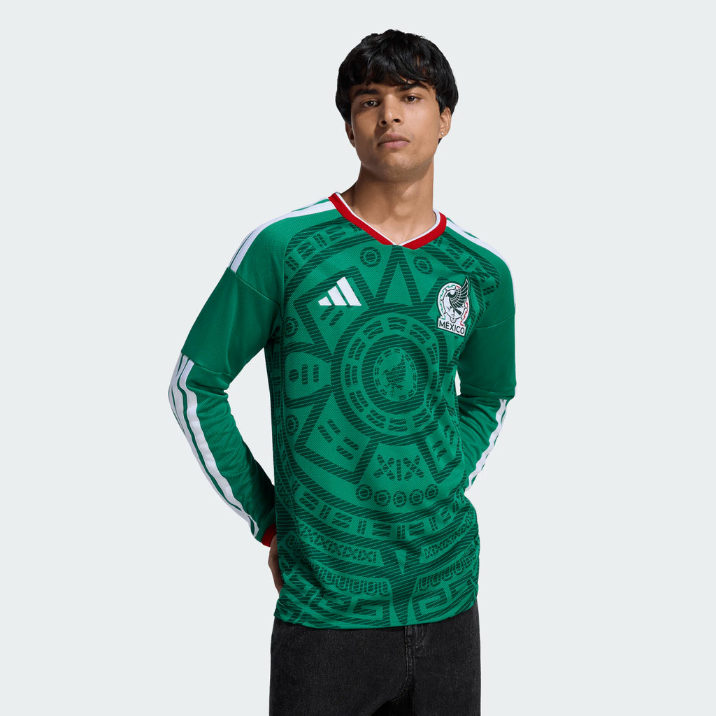 adidas Mexico 26 Home Men's Long Sleeve Replica Jersey