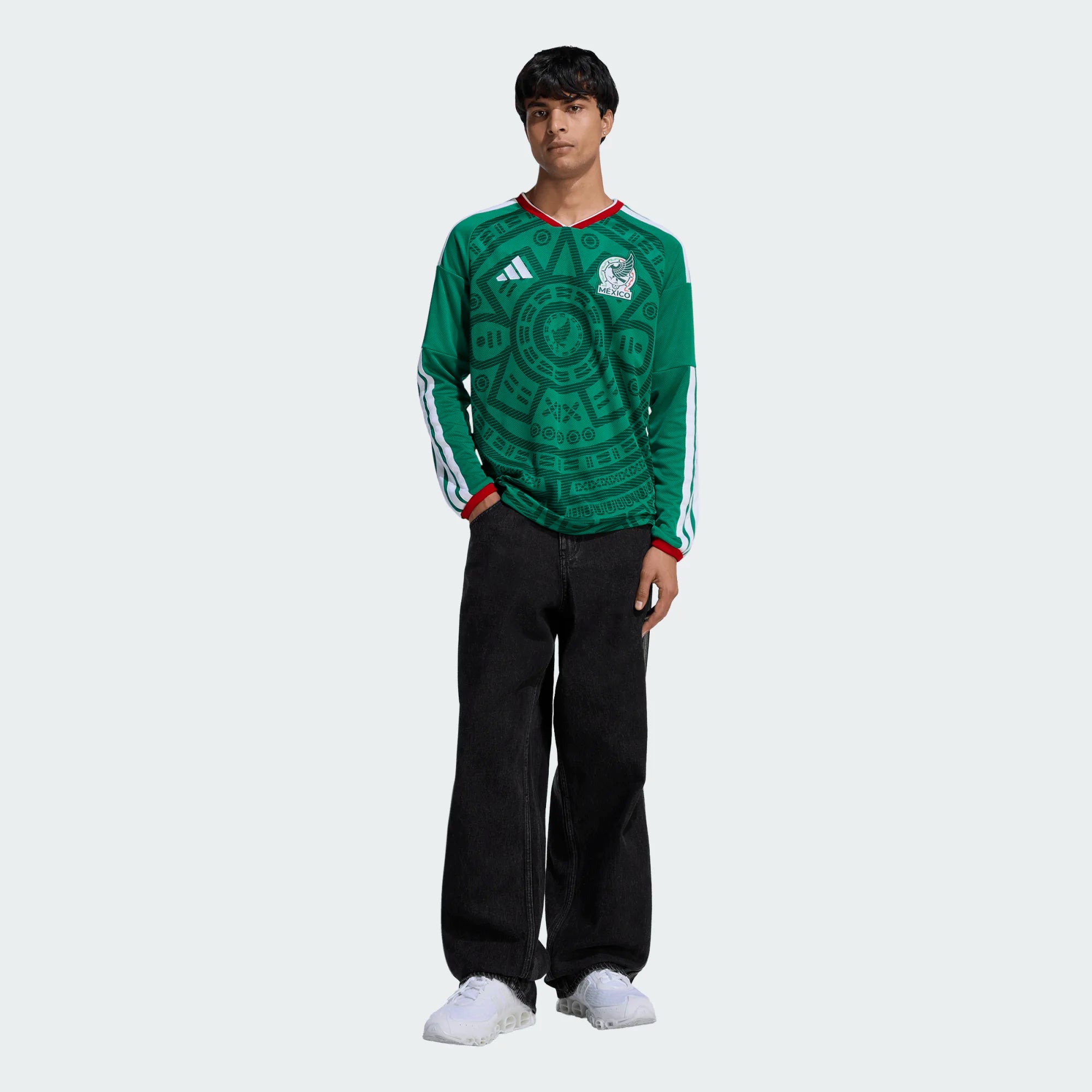 adidas Mexico 26 Home Men's Long Sleeve Replica Jersey