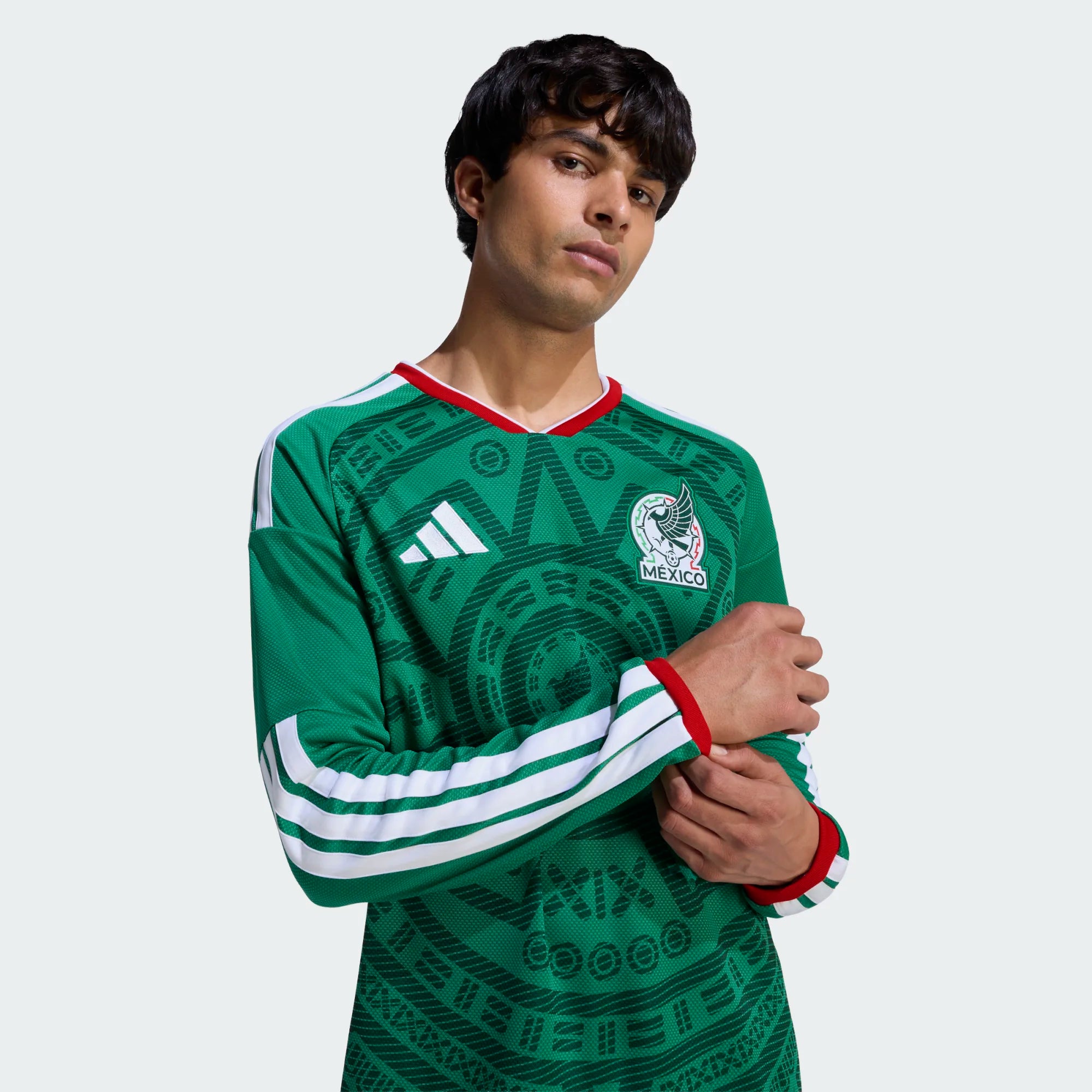 adidas Mexico 26 Home Men's Long Sleeve Replica Jersey
