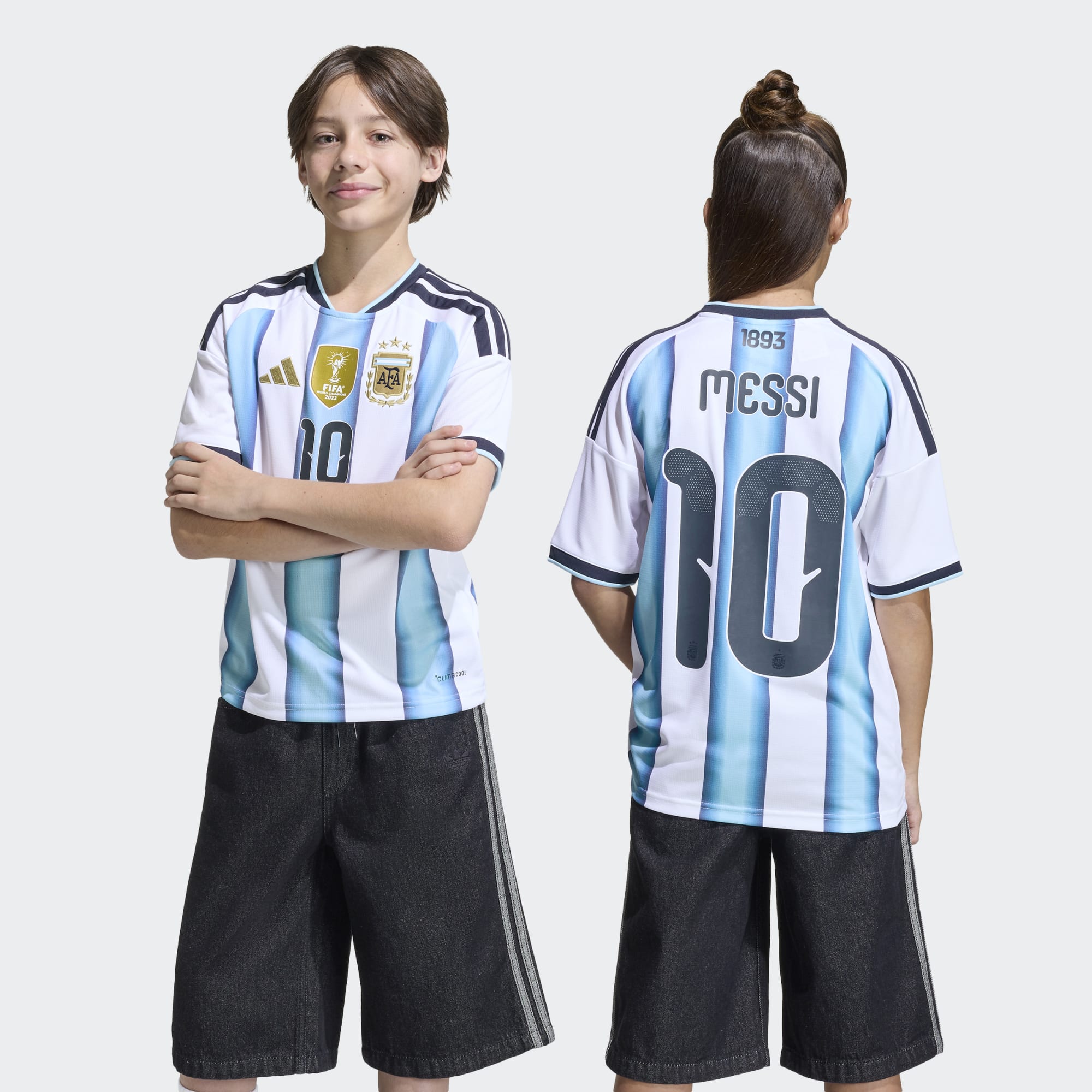adidas Argentina 26 Home Replica Messi Kids Jersey