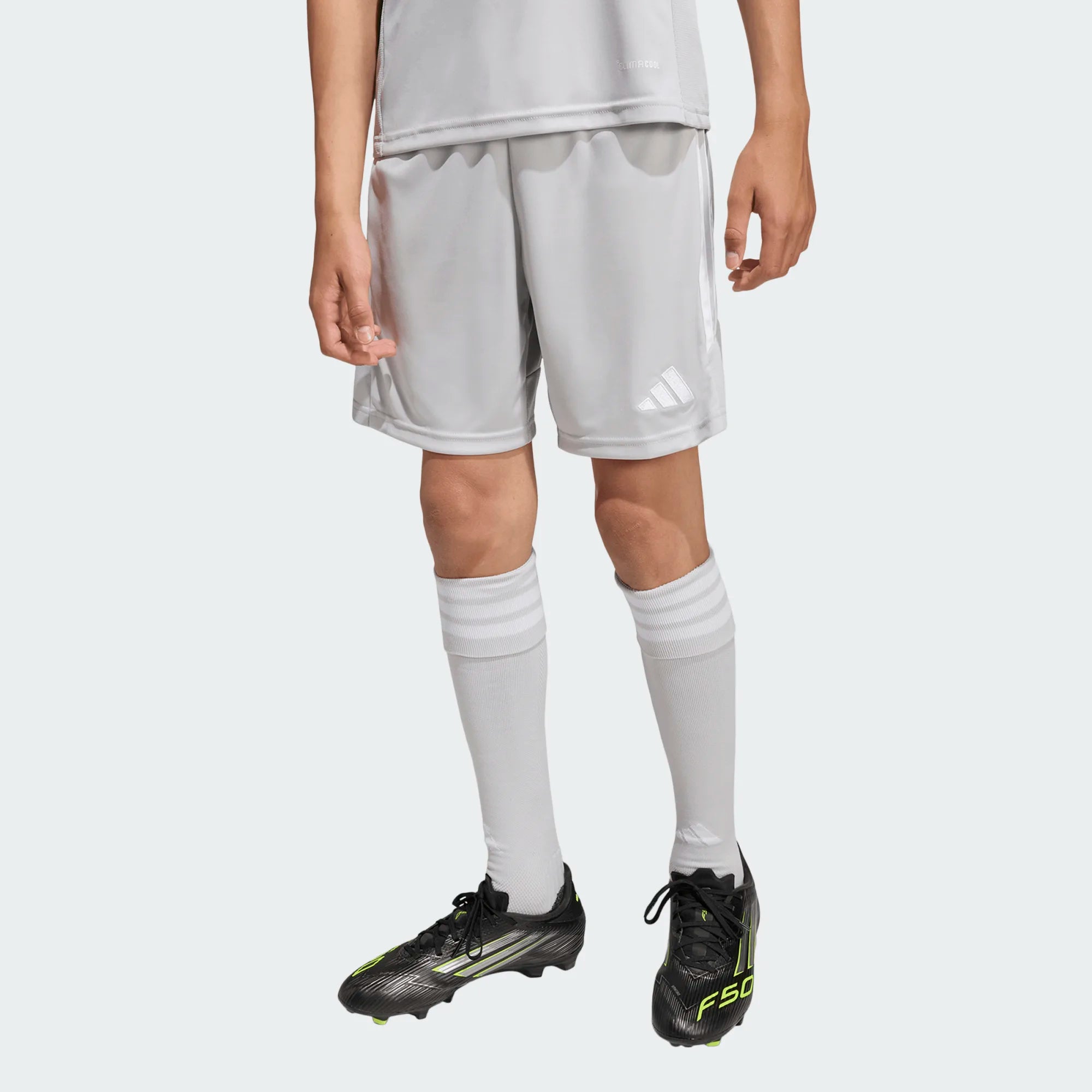 adidas Tiro 26 League Youth Soccer Short Grey/White - KA8815-adidas by Adidas | Available at Niky's Sports