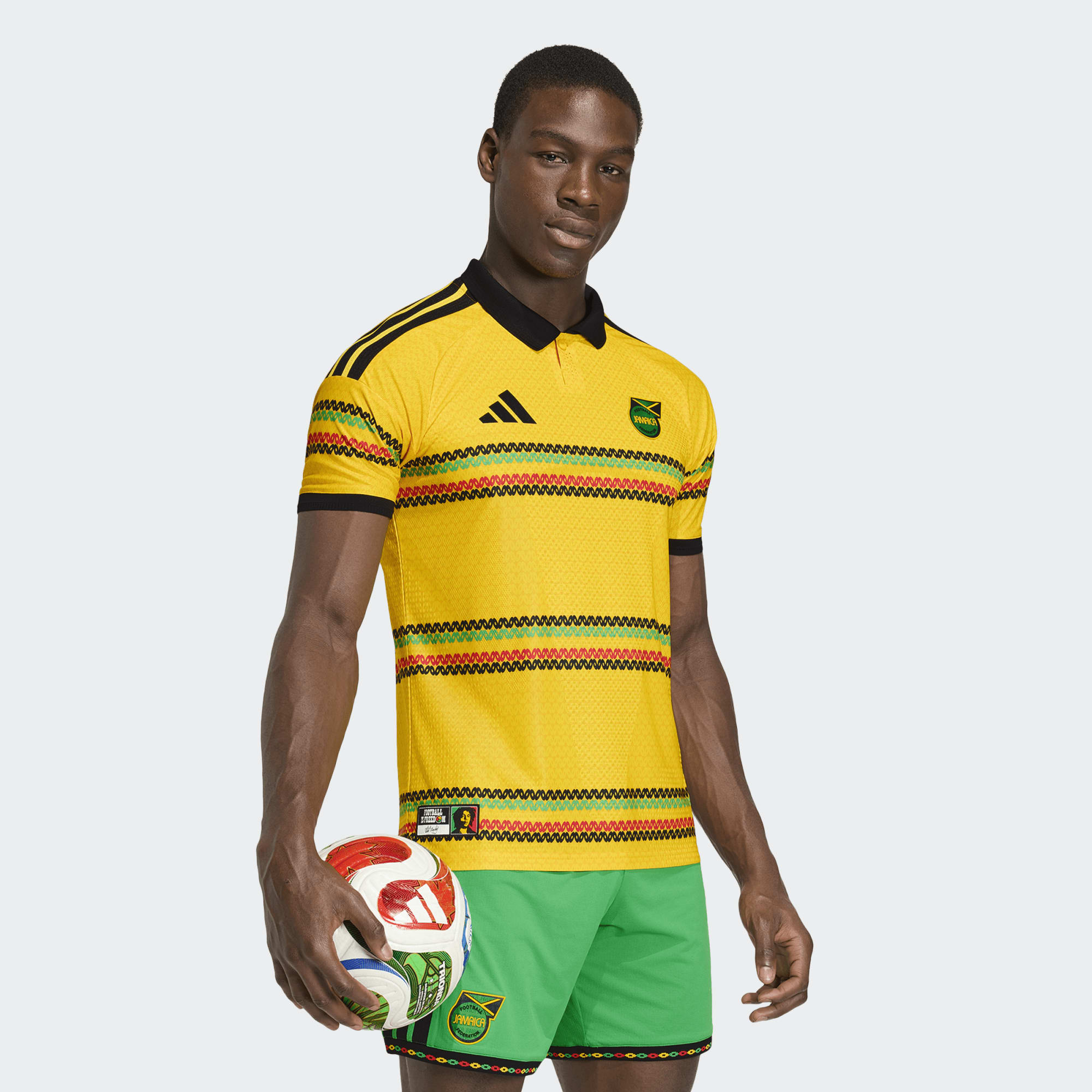 adidas Jamaica 26 x Bob Marley Home Men's Authentic Jersey - KB7466-ADIDAS by adidas | Available at Niky's Sports