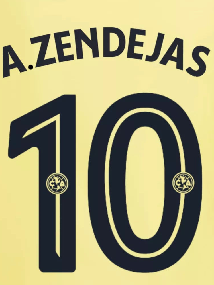 Zendejas #10 Club America Home Name Set 2026
