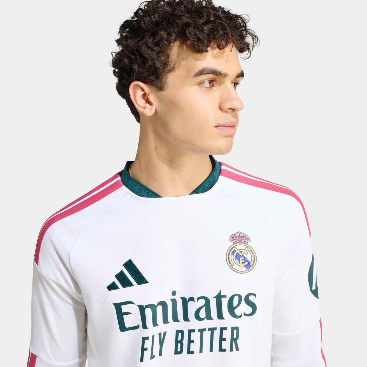adidas Real Madrid 26/27 Home Jersey Long Sleeve in White, detail view