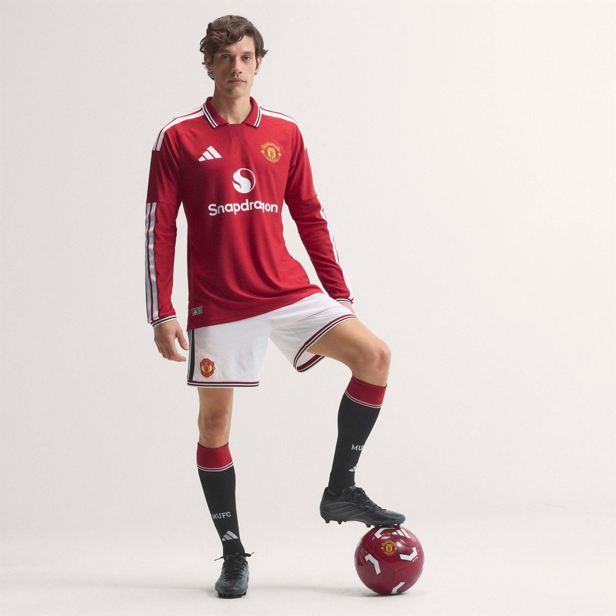 adidas Manchester United 26/27 Home Authentic Long Sleeve Jersey in MUFC Red – Photography HeroMrktng View 1