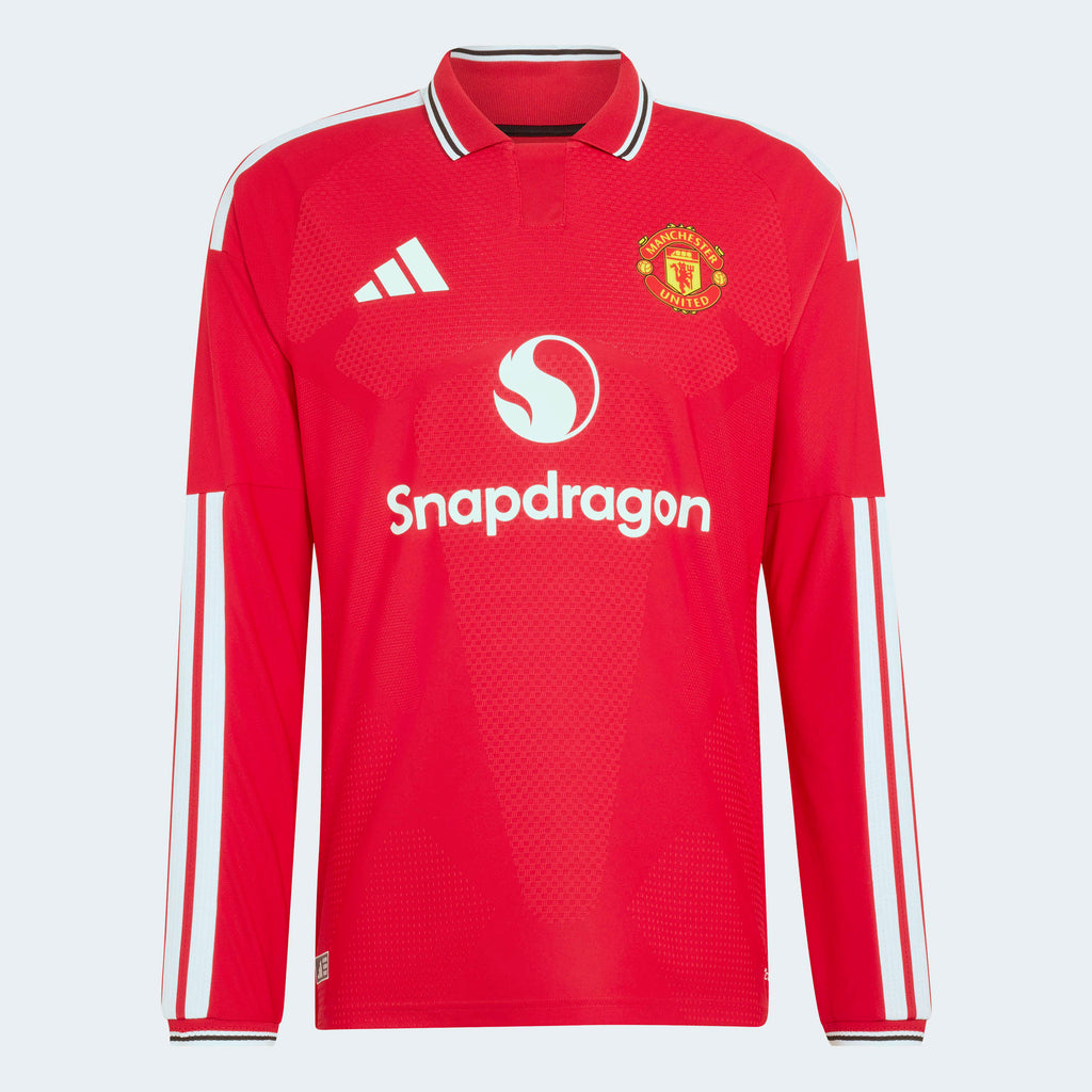 adidas Manchester United 26/27 Home Authentic Long Sleeve Jersey in MUFC Red – Photography Front Center View