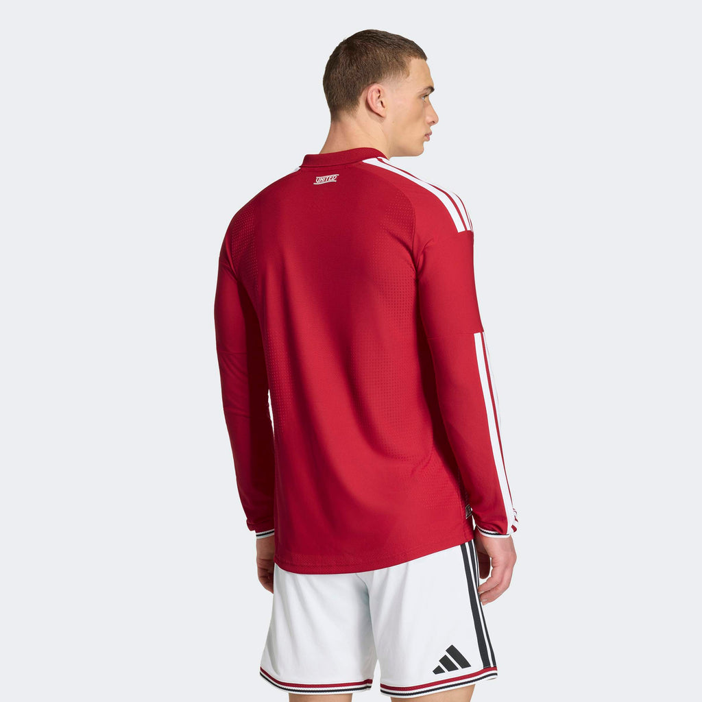 adidas Manchester United 26/27 Home Authentic Long Sleeve Jersey in MUFC Red – On Model Back View