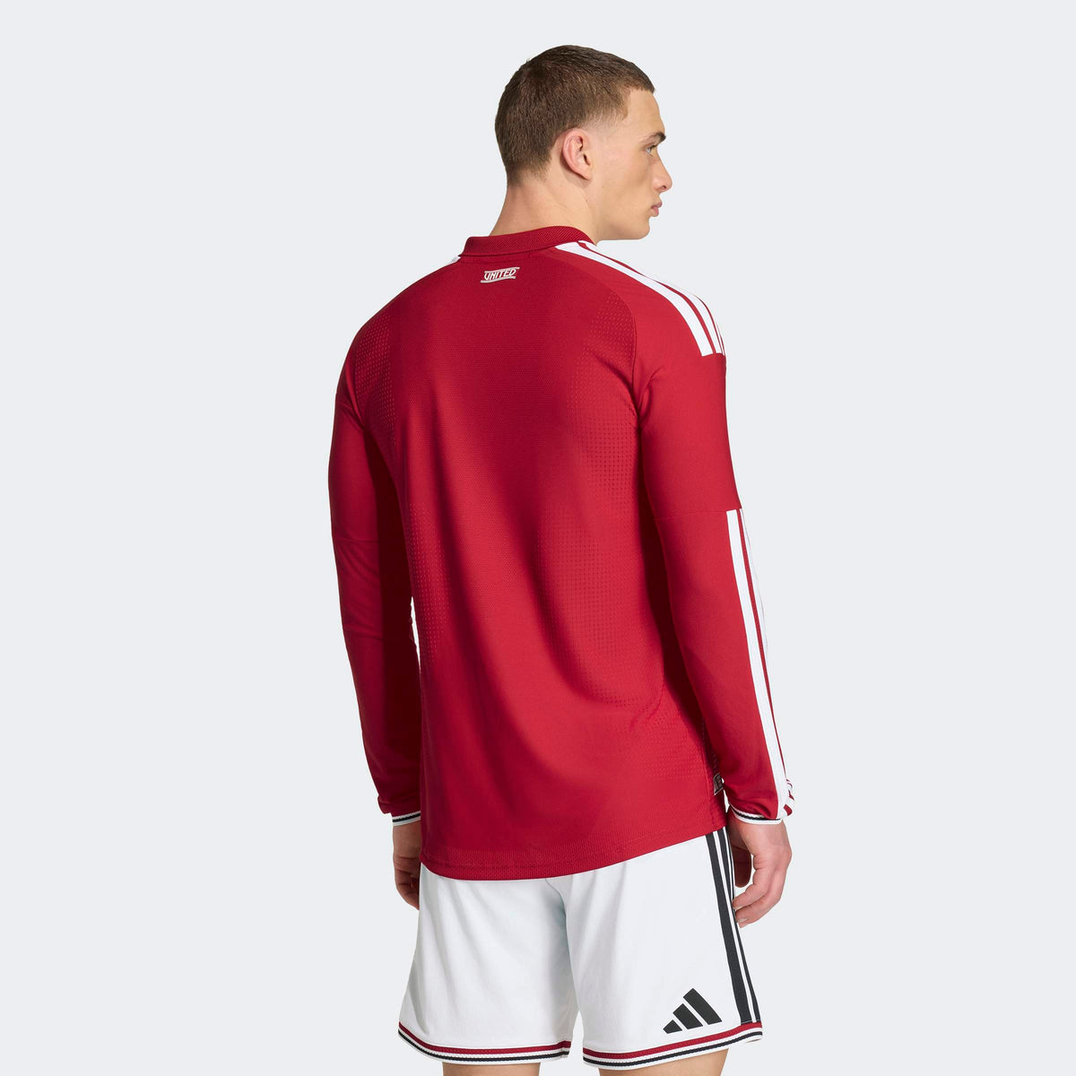 adidas Manchester United 26/27 Home Authentic Long Sleeve Jersey in MUFC Red – On Model Back View