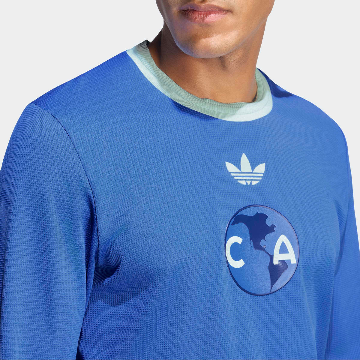 adidas Club America 26/27 Anniversary Jersey Long Sleeve in Hi-Res Blue, detail view