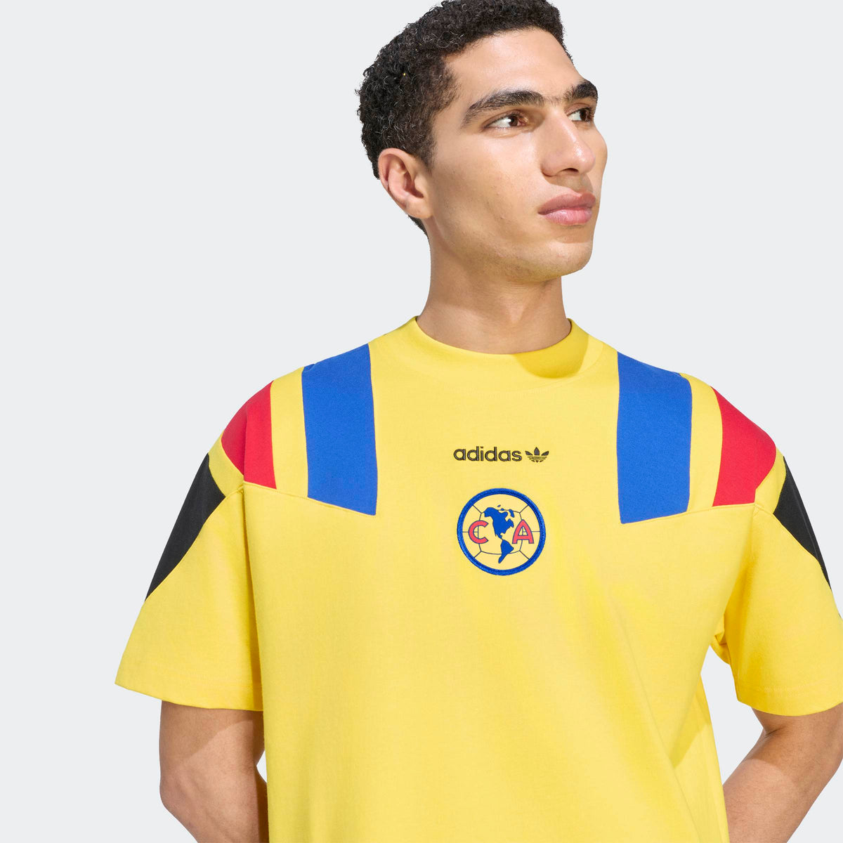 adidas Club America EQT T-Shirt – Yellow – model Detail View 2