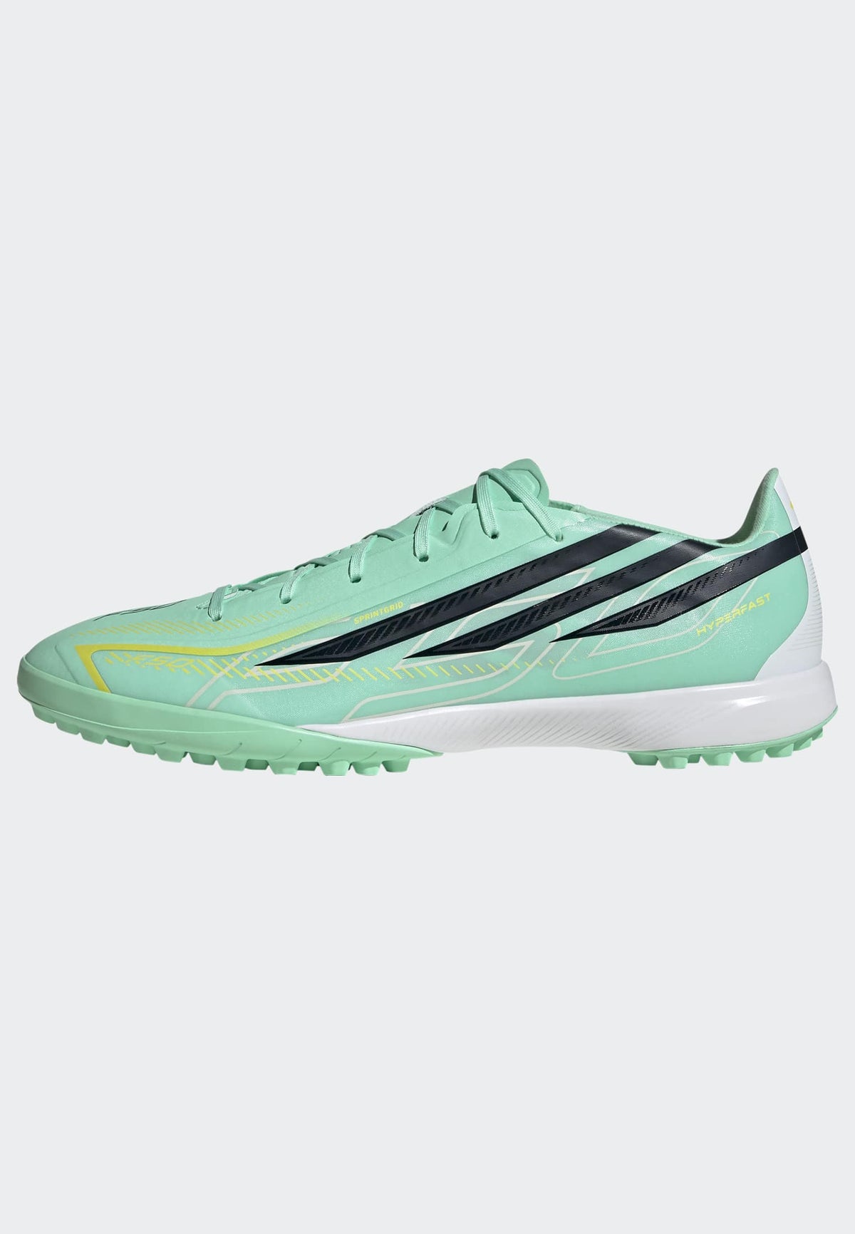 adidas F50 Hyperfast League Turf Soccer Shoes - Pulse Mint/Night Navy/Solar Lemon