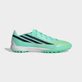 adidas F50 Hyperfast League Turf Soccer Shoes - Pulse Mint/Night Navy/Solar Lemon, side view