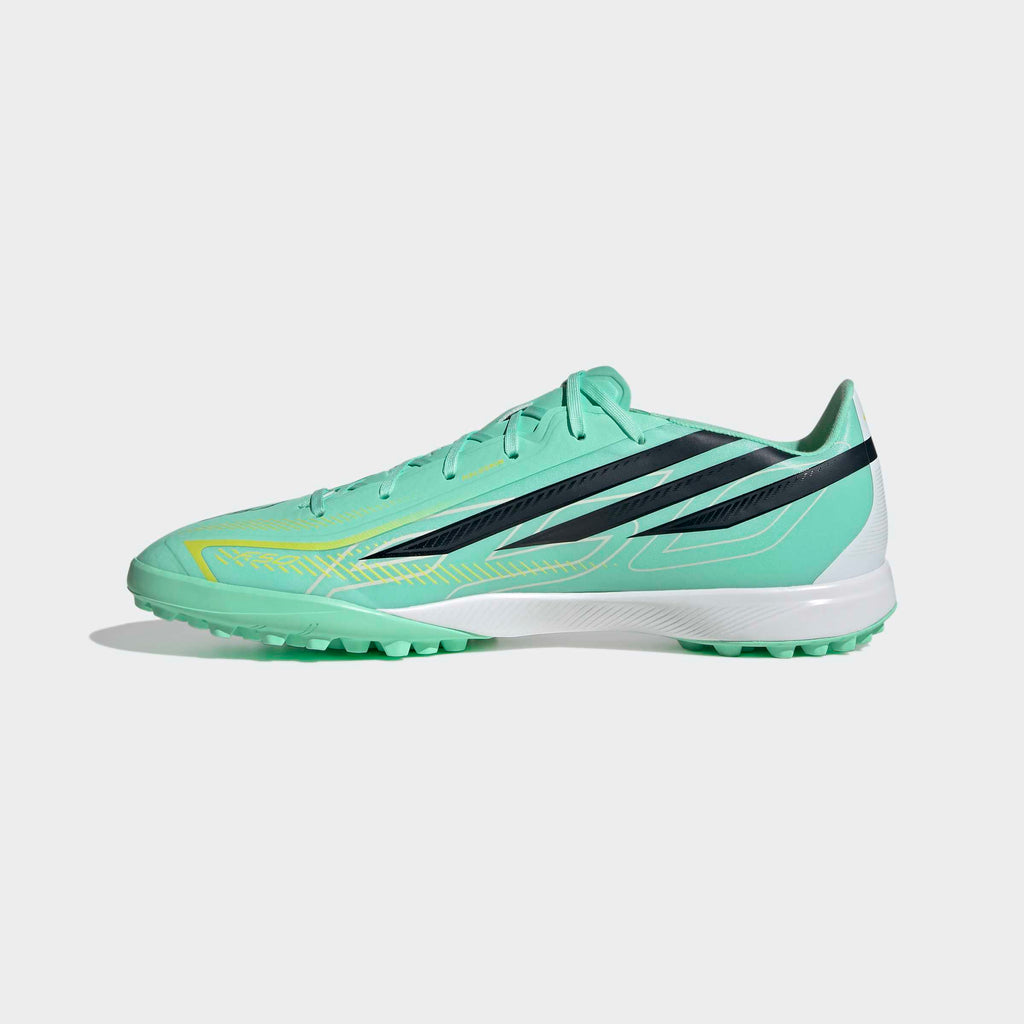 adidas F50 Hyperfast League Turf Soccer Shoes - Pulse Mint/Night Navy/Solar Lemon