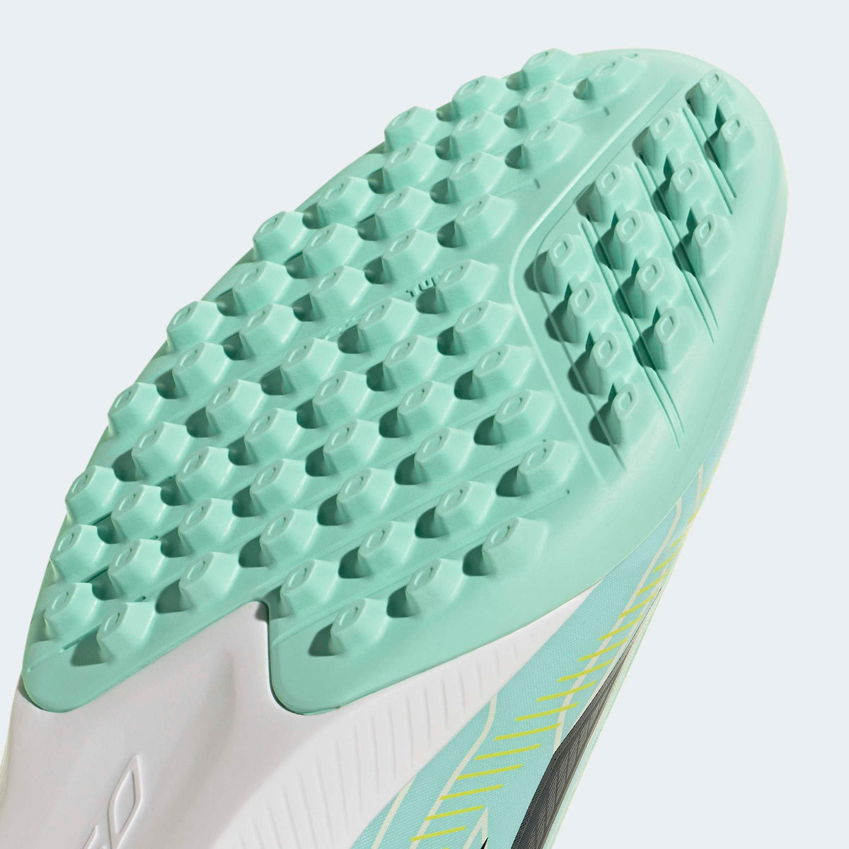 adidas F50 Hyperfast League Turf Soccer Shoes - Pulse Mint/Night Navy/Solar Lemon