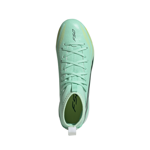 adidas F50 Hyperfast League Mid Youth Firm Ground Soccer Cleats - Pulse Mint - KK1317-ADIDAS by adidas | Available at Niky's Sports