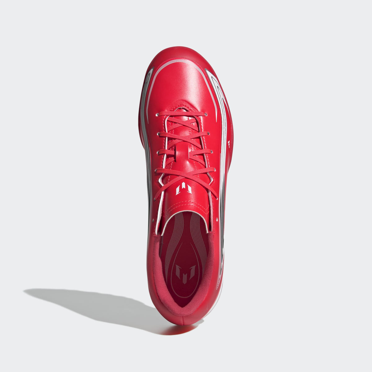 adidas F50 Messi Club Turf Soccer Shoes in Lucid Red, Core Black and Pure Ruby
