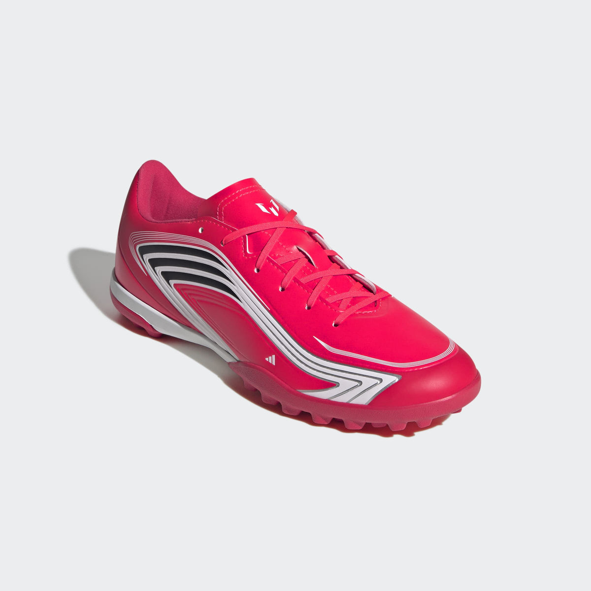 adidas F50 Messi Club Turf Soccer Shoes in Lucid Red, Core Black and Pure Ruby