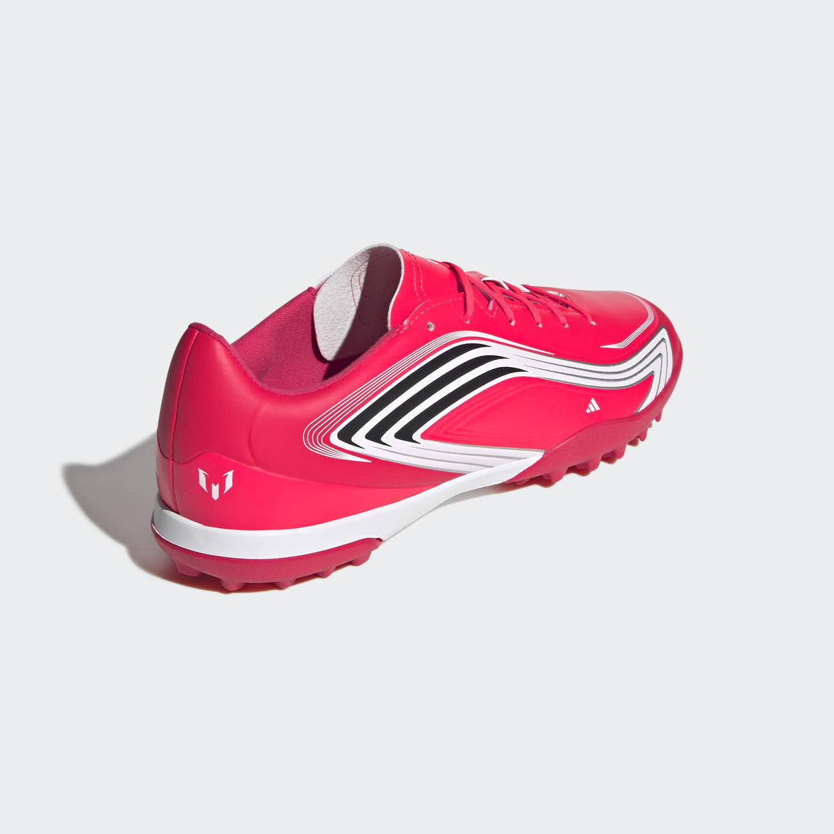 adidas F50 Messi Club Turf Soccer Shoes in Lucid Red, Core Black and Pure Ruby