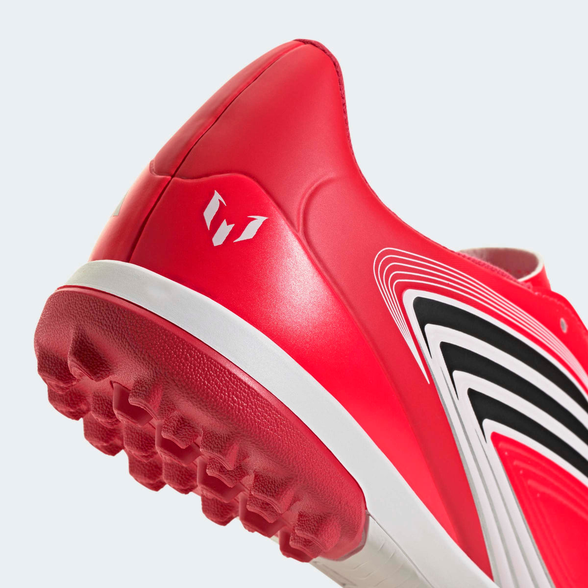 adidas F50 Messi Club Turf Soccer Shoes in Lucid Red, Core Black and Pure Ruby
