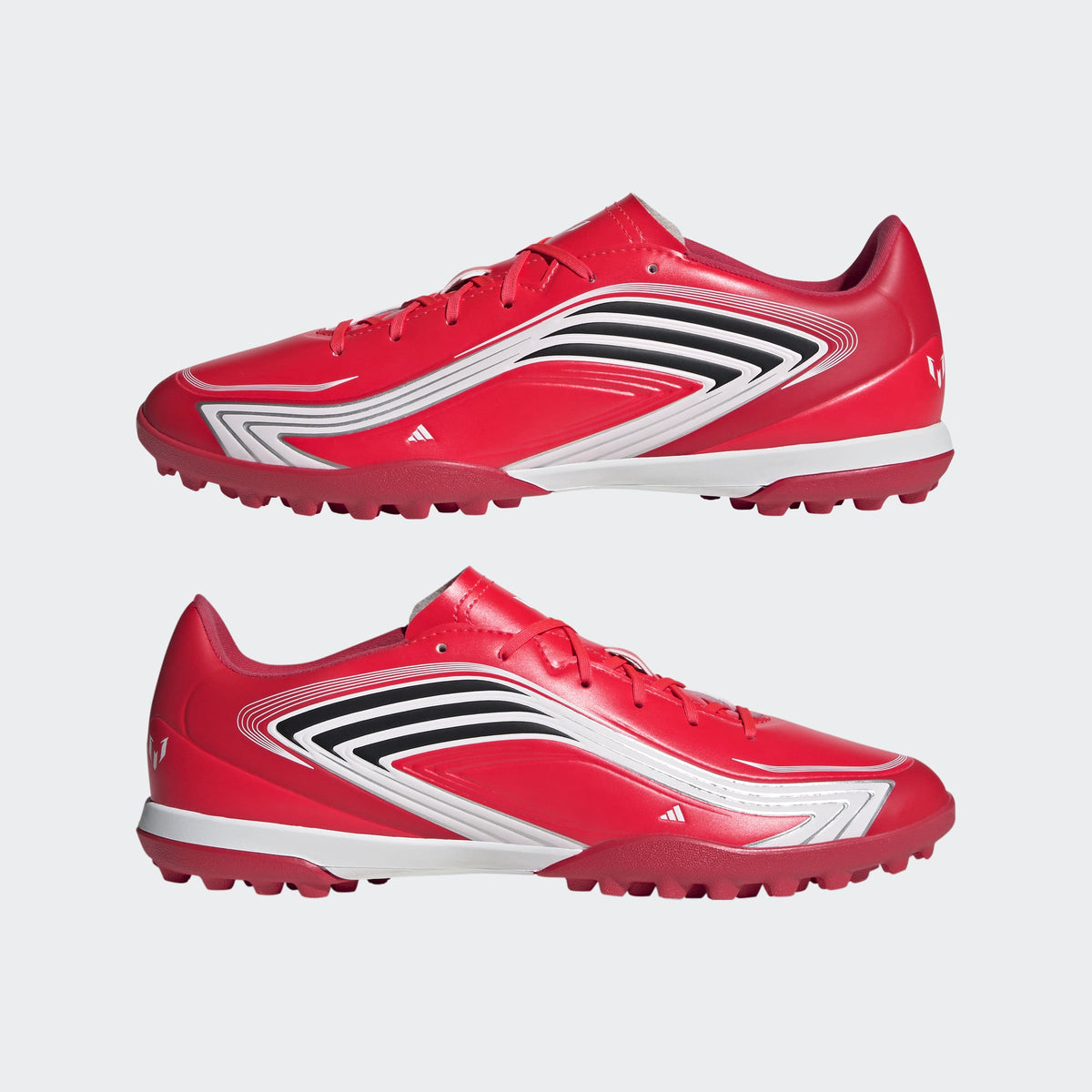adidas F50 Messi Club Turf Soccer Shoes in Lucid Red, Core Black and Pure Ruby