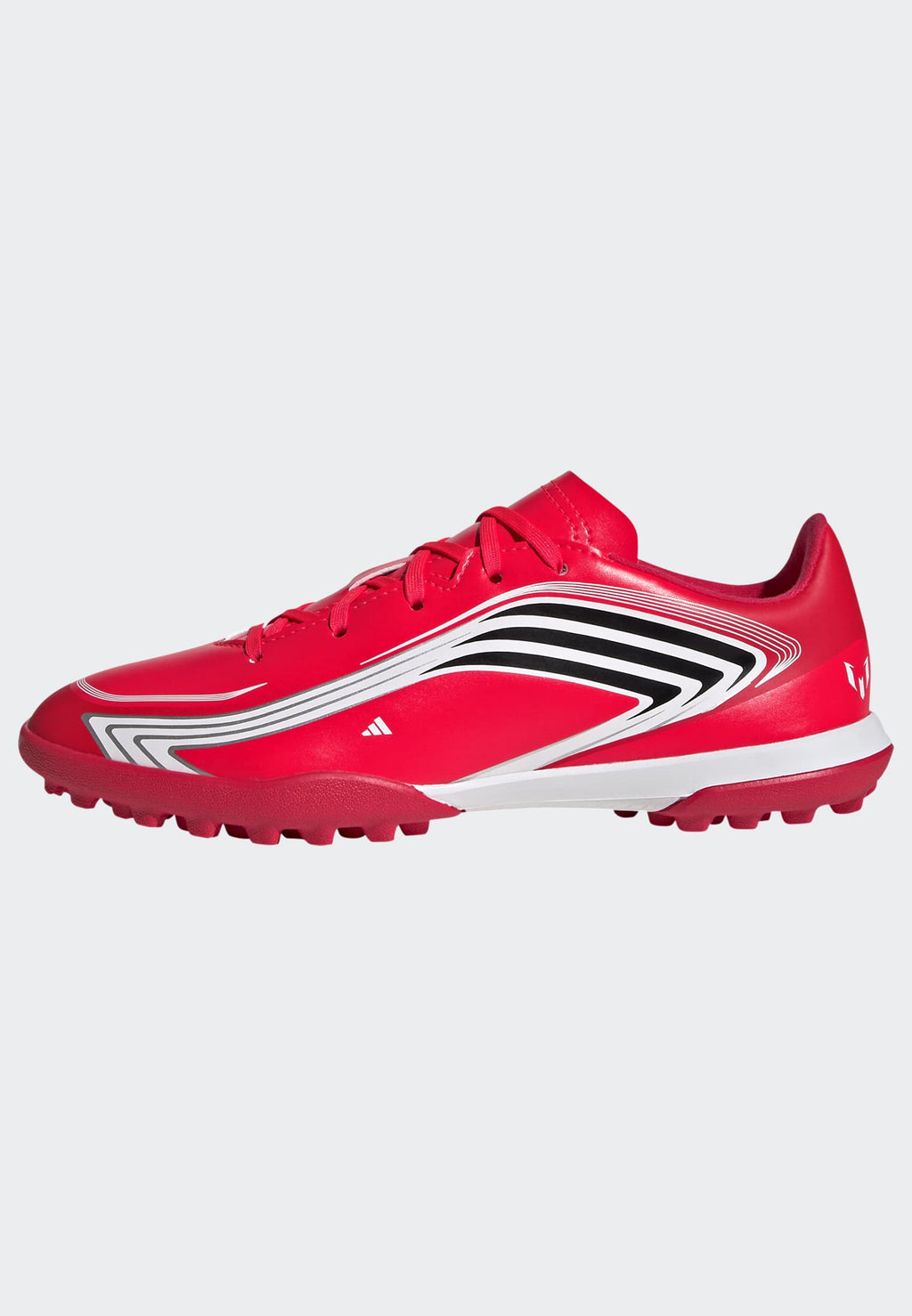 adidas F50 Messi Club Turf Kids Soccer Shoes - Lucid Red/Core Black/Pure Ruby