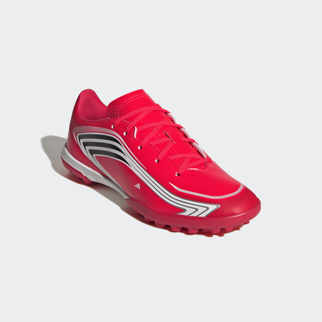 adidas F50 Messi Club Turf Kids Soccer Shoes - Lucid Red/Core Black/Pure Ruby
