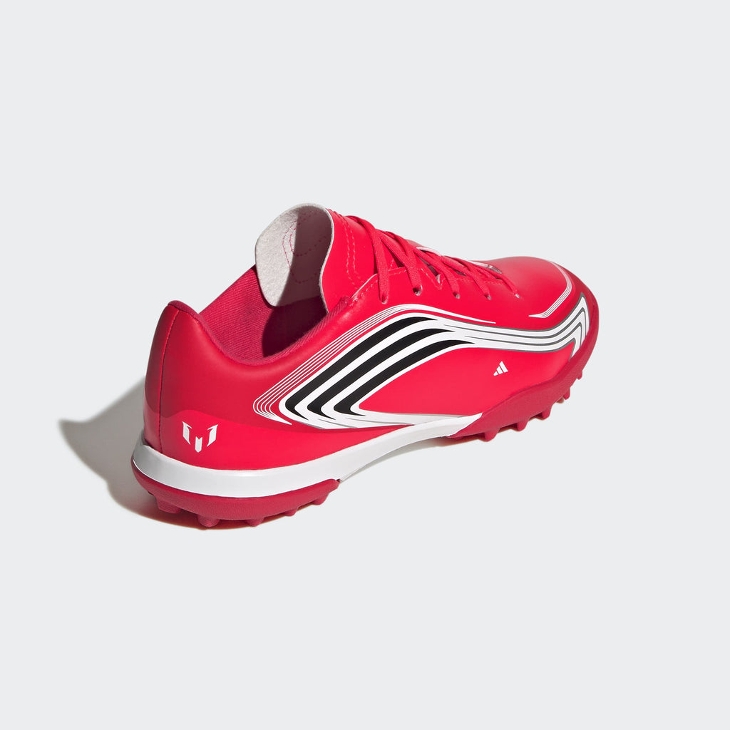 adidas F50 Messi Club Turf Kids Soccer Shoes - Lucid Red/Core Black/Pure Ruby