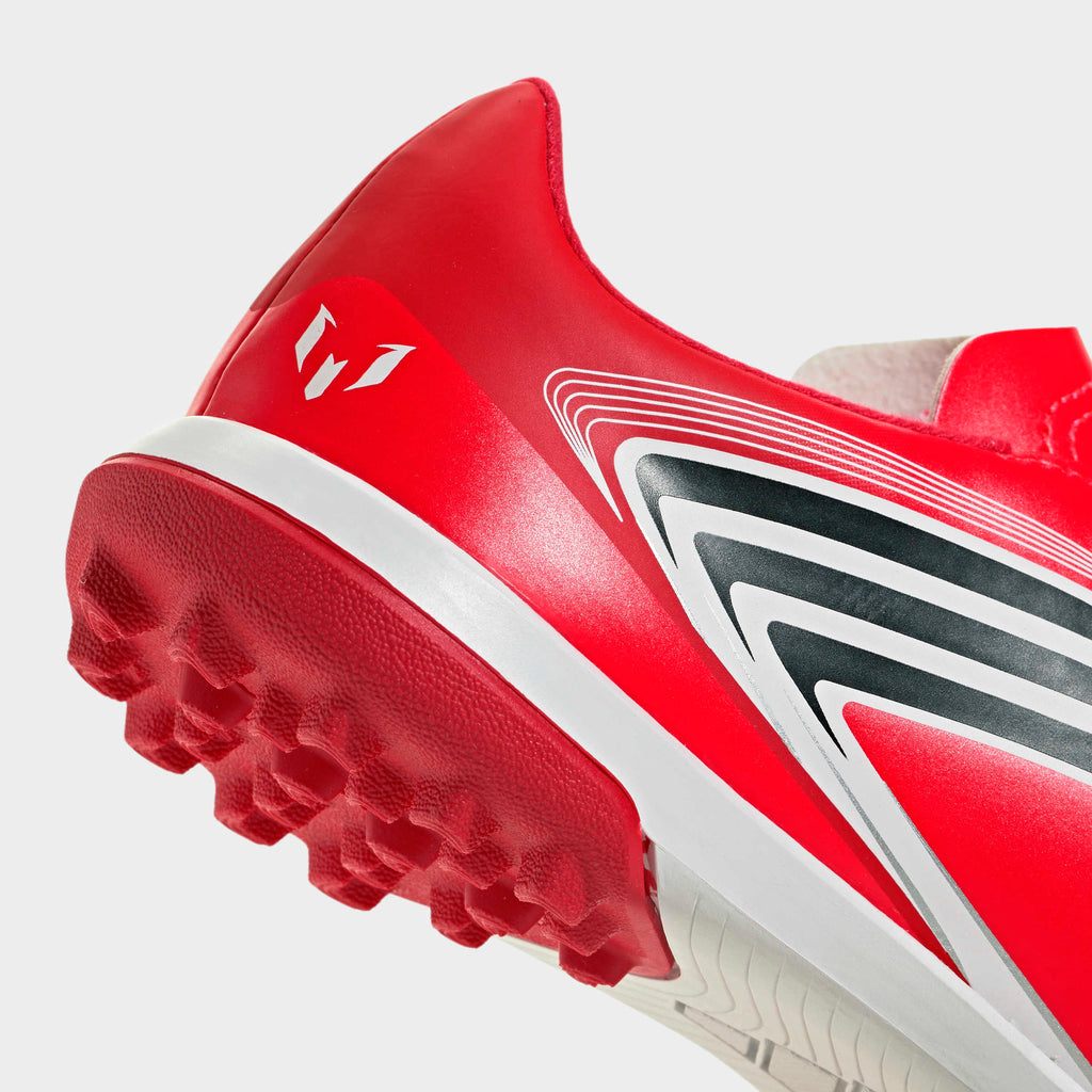 adidas F50 Messi Club Turf Kids Soccer Shoes - Lucid Red/Core Black/Pure Ruby