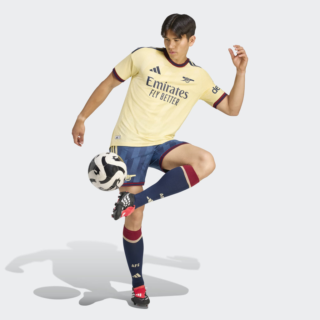 adidas Arsenal FC 26/27 Third Authentic Jersey in Almost Yellow – On Model Walking View