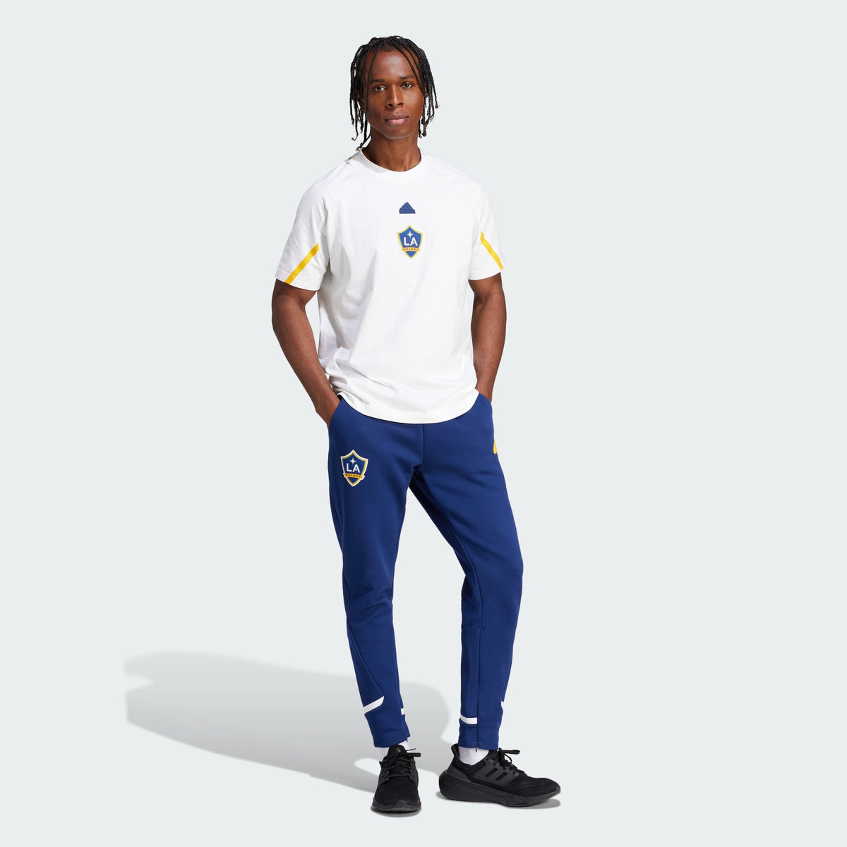 adidas LA GALAXY DESIGNED FOR GAMEDAY TRAVEL PANTS - IQ0713-ADIDAS by adidas | Available at Niky's Sports