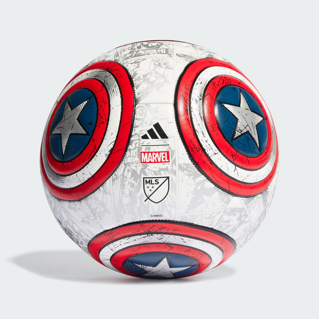 adidas MARVEL MLS CAPTAIN AMERICA TRAINING SOCCER BALL - IP7119-ADIDAS by adidas | Available at Niky's Sports