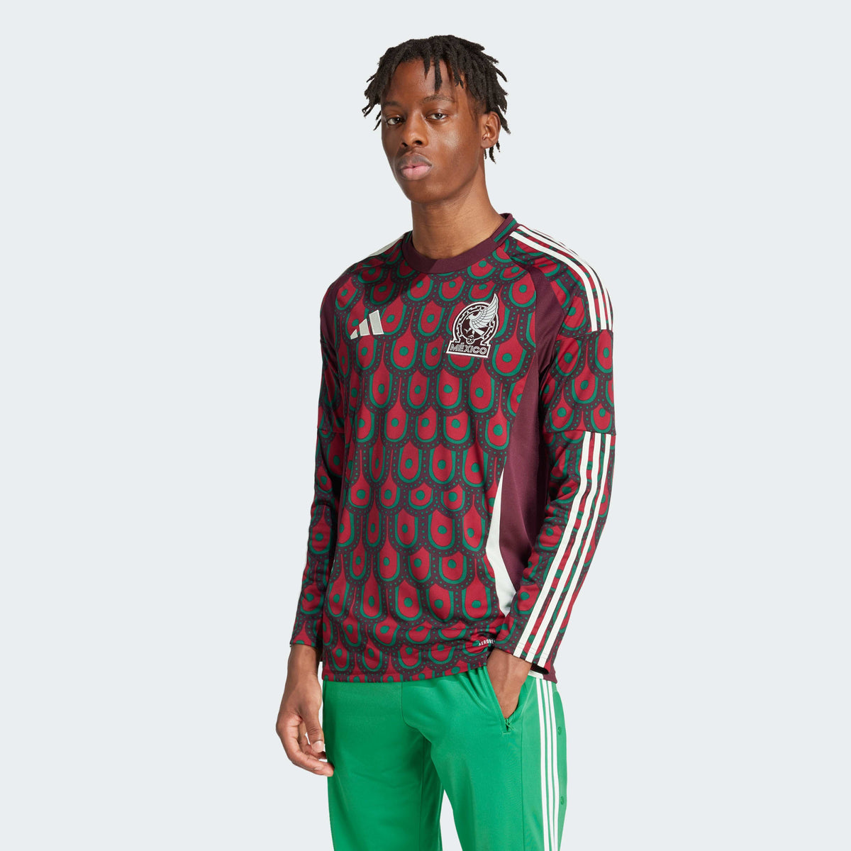 adidas MEXICO 24 LONG SLEEVE HOME JERSEY - IP6381-ADIDAS by adidas | Available at Niky&#39;s Sports