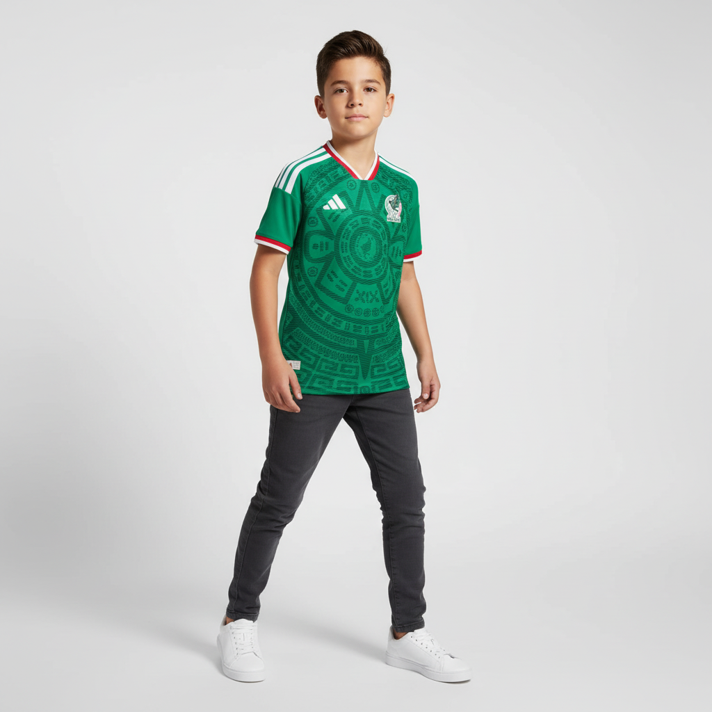 adidas Mexico 26 Home Authentic Kids Jersey