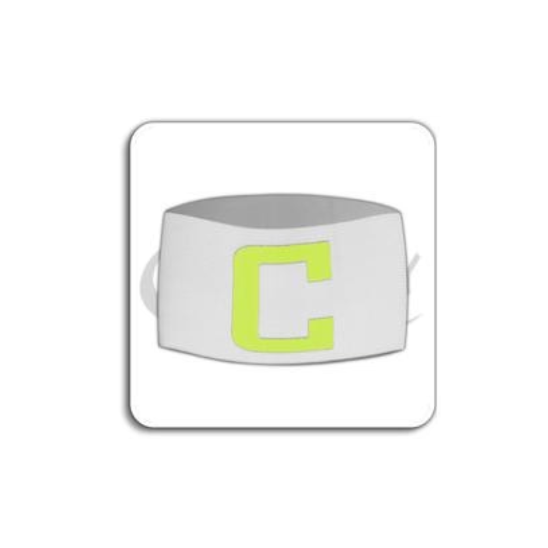 Captain Arm Band White/Neon - 121822-103-CENTURY by Century | Available at Niky&#39;s Sports