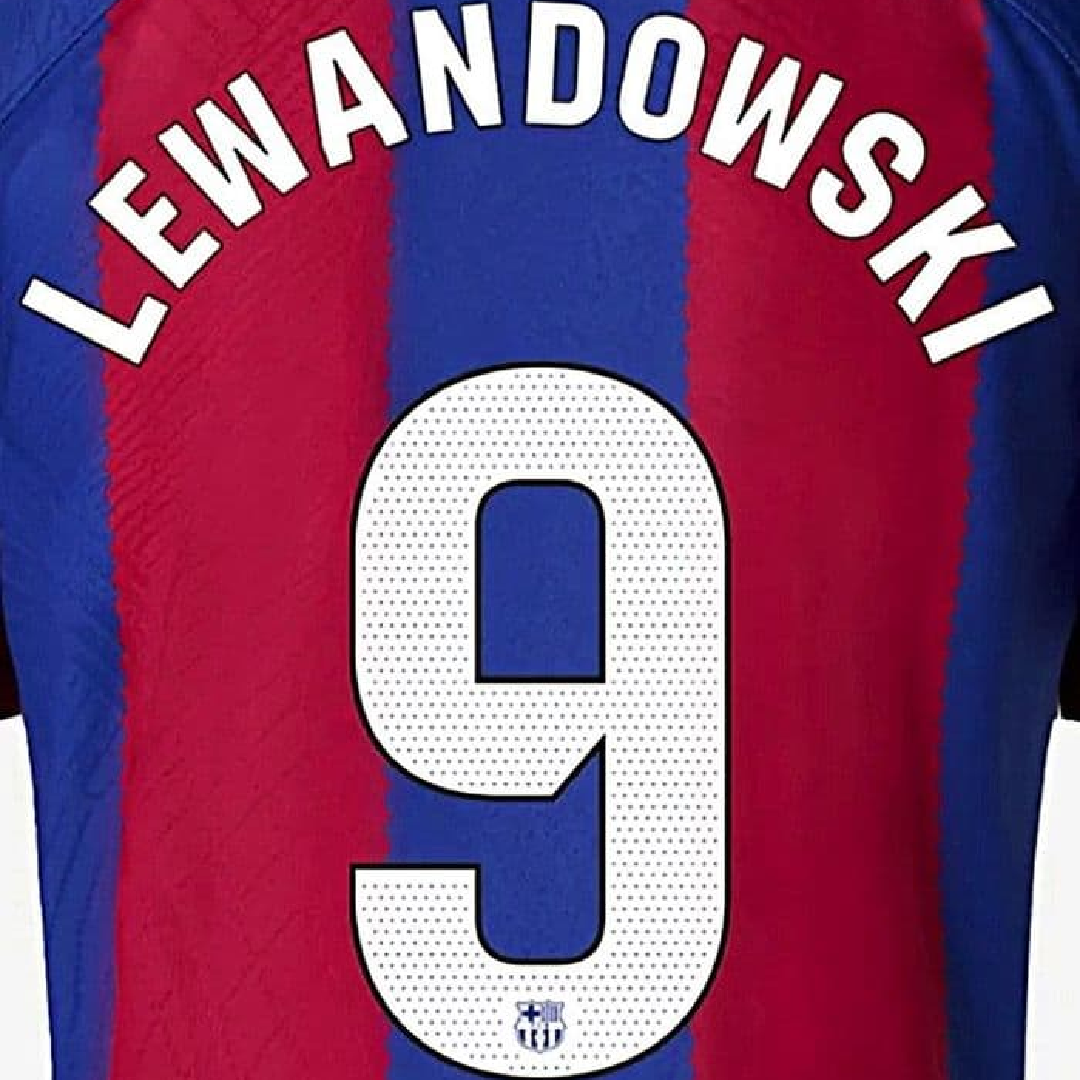 FC Barcelona Lewandowski Home Name and Number Set 23/24