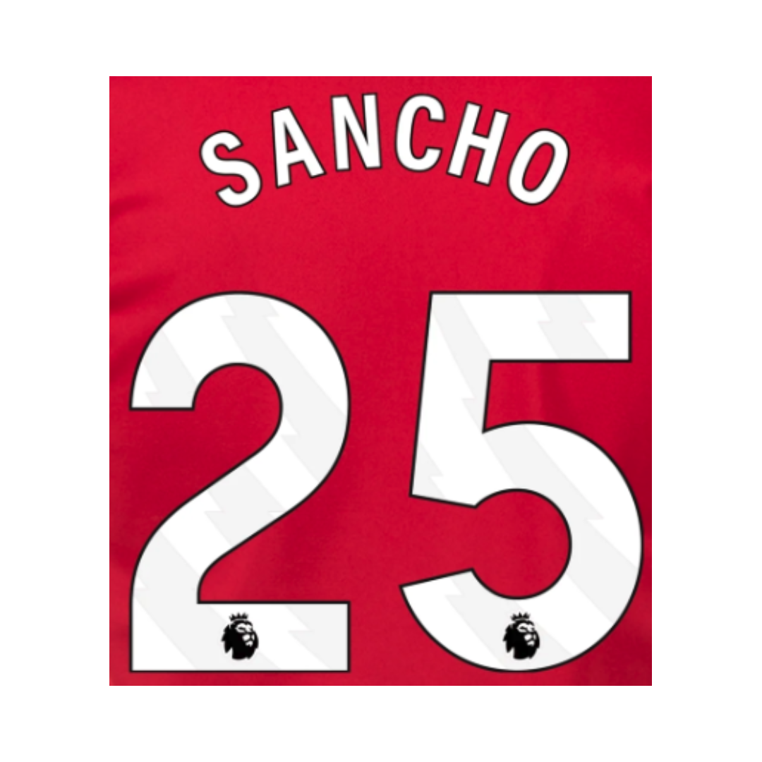 EPL Sancho 23/24 White Name and Number Set - EPL23-SANCHO-H-AUTHENTIC by Authentic | Available at Niky's Sports