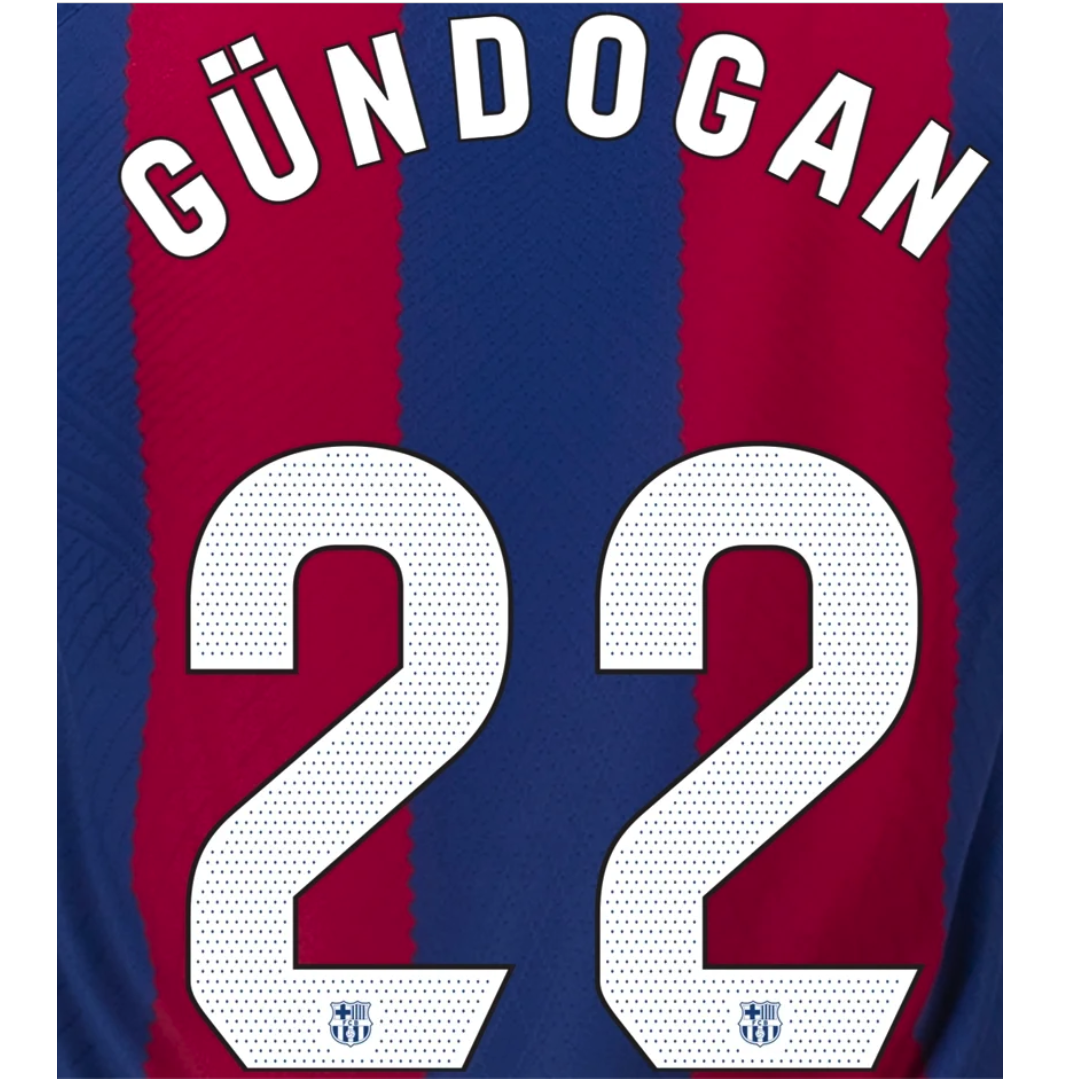 FC Barcelona Gundogan Home 23/24 Name and Number Set - BAR24-GUN-H-AUTHENTIC by Authentic | Available at Niky's Sports