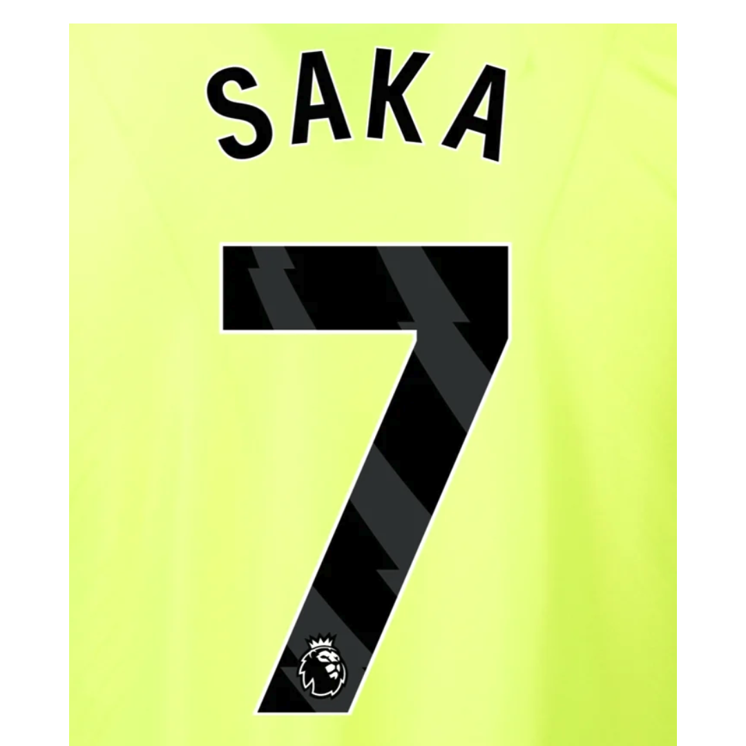 EPL Saka 23/24 Black Name and Number Set - EPL23-SAKA-A-AUTHENTIC by Authentic | Available at Niky&#39;s Sports