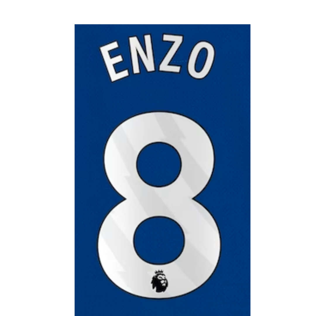 EPL Enzo 23/24 White OFFICIAL NAME AND NUMBER SET