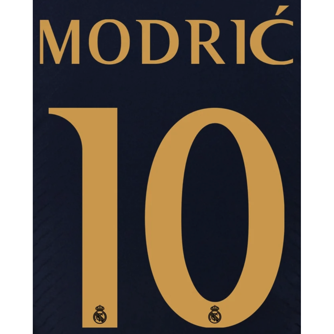 Real Madrid Modric 23/24 Away Name and Number Set - RM24-MODRIC-A-AUTHENTIC by Authentic | Available at Niky&#39;s Sports